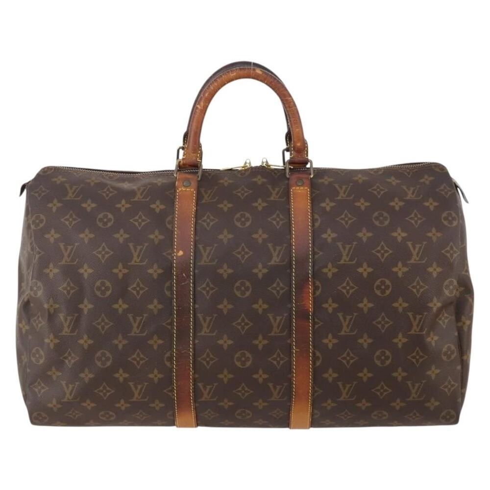 Louis Vuitton Monogram Keepall 50 Travel Bag Brown